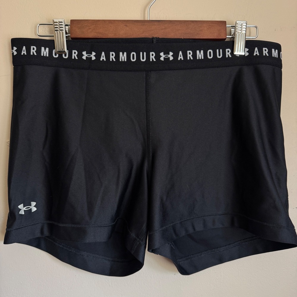 Under Armour Compression Shorts Womens XL Black HeatGear Activewear
